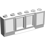Lego okno 1x6x2 se sklem, bílá (646bc01 WHITE)